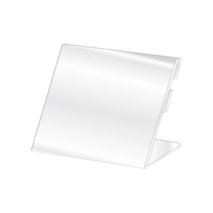 Porta Afiche acrílico Formato A8 En Forma L Inclinada